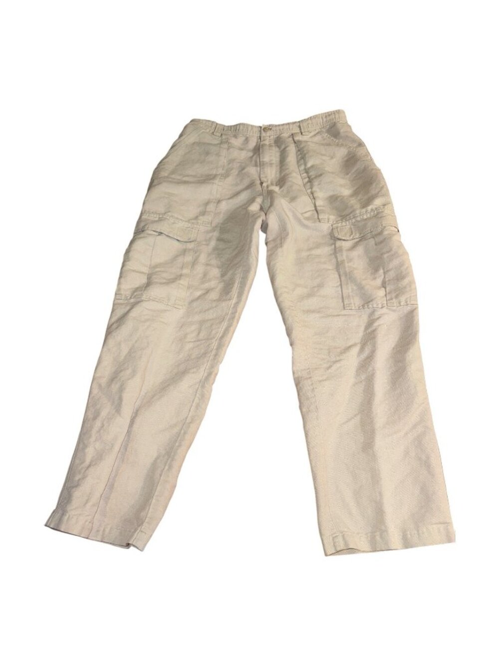 VINTAGE Bugle Boy Pants Men 34x31 Beige Cargo Loose Skater Street Retro Y2K 00s
